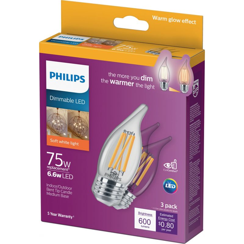 Philips Warm Glow BA11 Medium LED Decorative Light Bulb