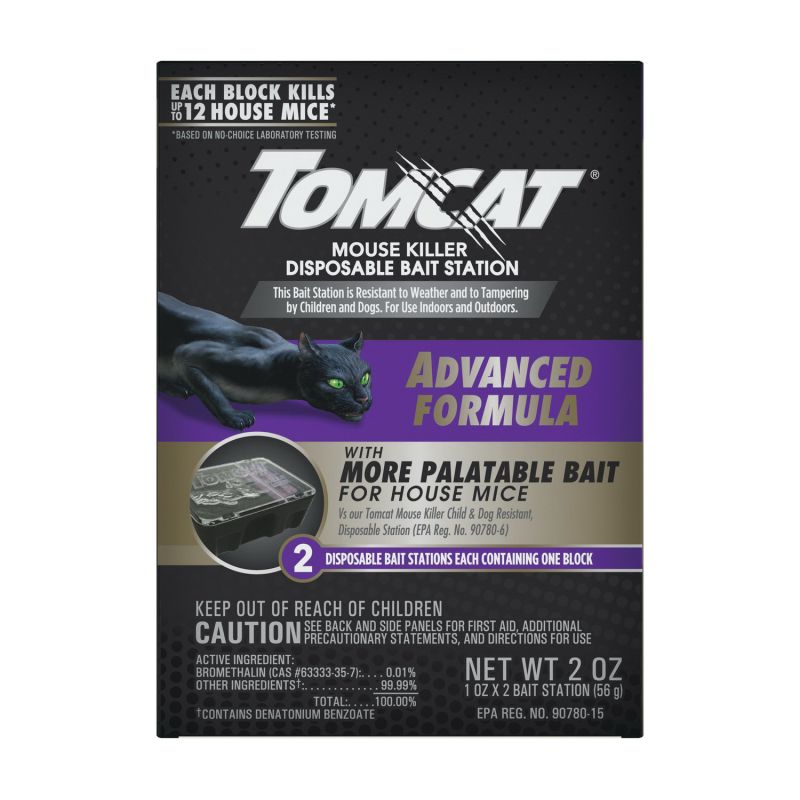 Tomcat 0373805 Mouse Killer Disposable Bait Station, 12 Mice Bait, Purple/Violet Purple/Violet