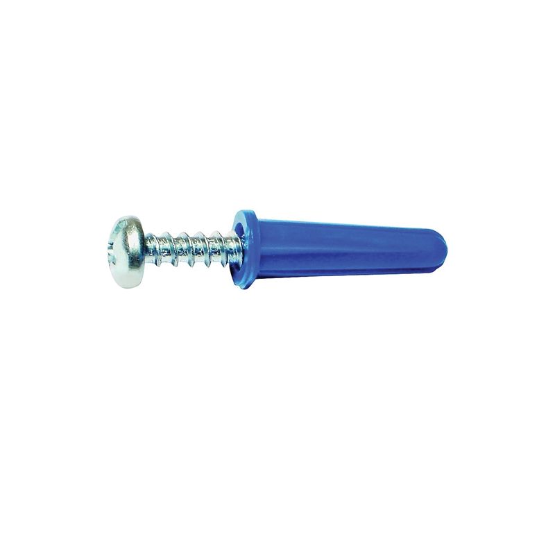 Midwest Fastener 10412 Conical Anchor with Screw, #10-12 Thread, 1 in L, Plastic