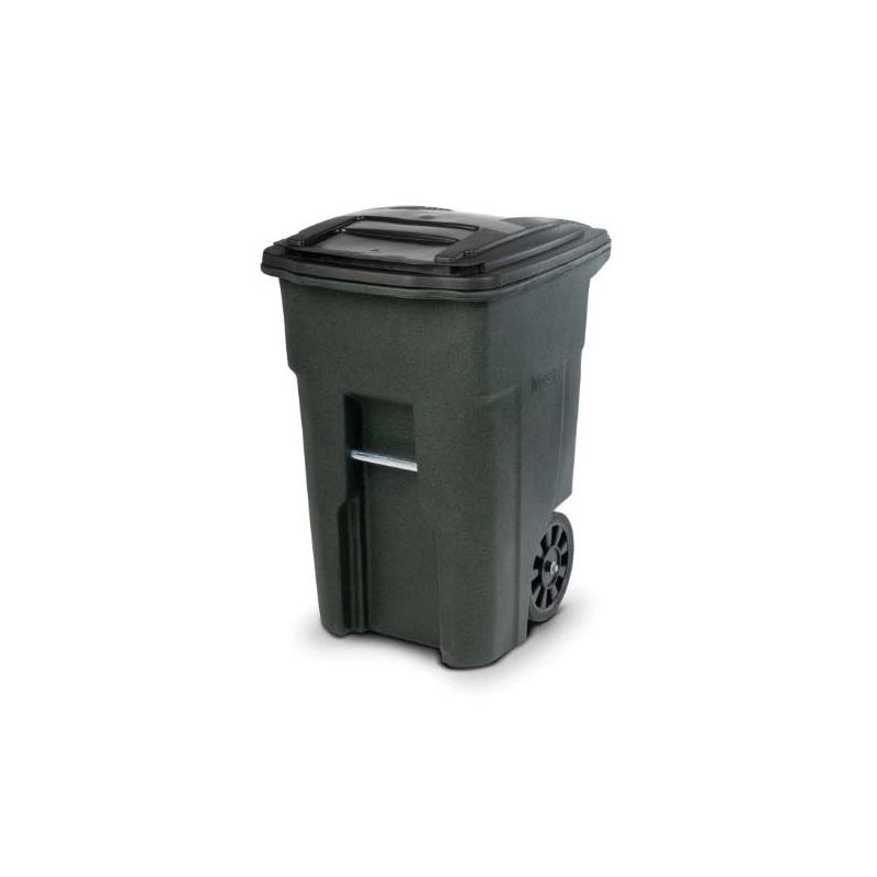 Toter 79296-R2968 96 Gallon Greenstone Trash Can with Wheels and Attached  Lid