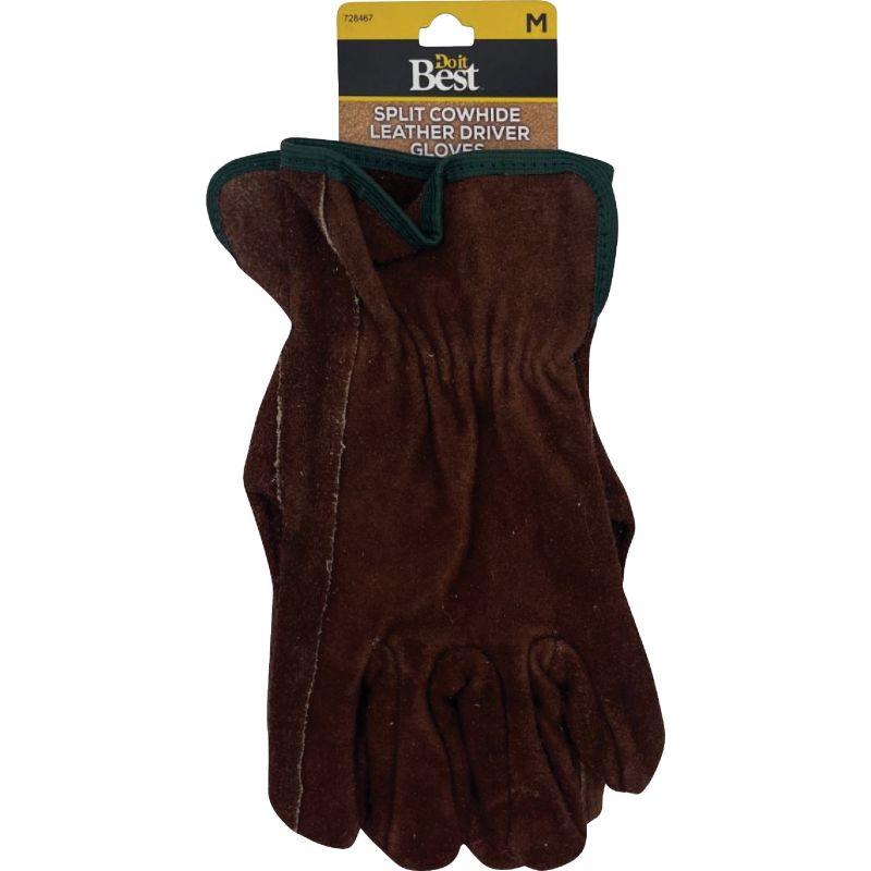 Do it Best Suede Leather Work Glove M, Dark Brown