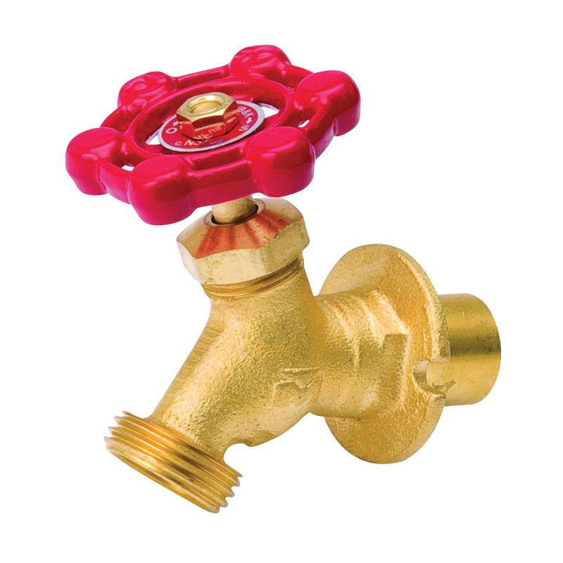 B &amp; K 108-503HC Sillcock Valve, 1/2 x 3/4 in Connection, Sweat x Male Hose, 125 psi Pressure, Brass Body