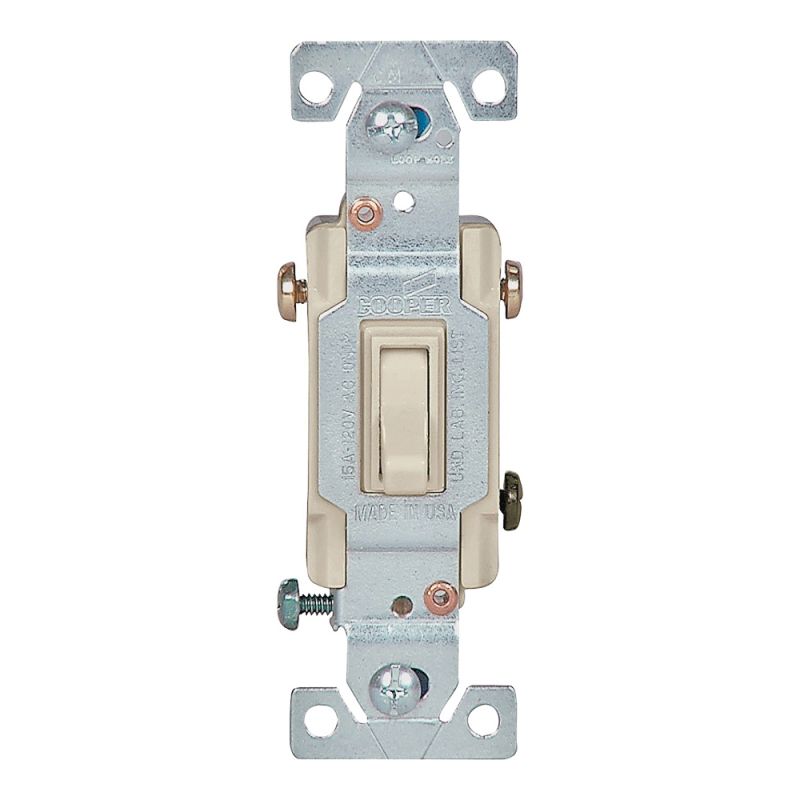 Eaton Wiring Devices 1303-7V-BOX Toggle Switch, 15 A, 120 V, Polycarbonate Housing Material, Ivory Ivory