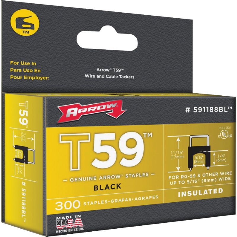 Arrow T59 Insulated Cable Staple Black