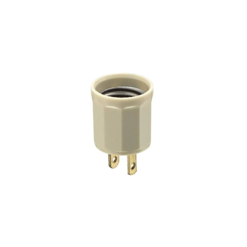 Leviton 006-00061-00I Lamp Holder Adapter, 660 W, Phenolic, Ivory Ivory