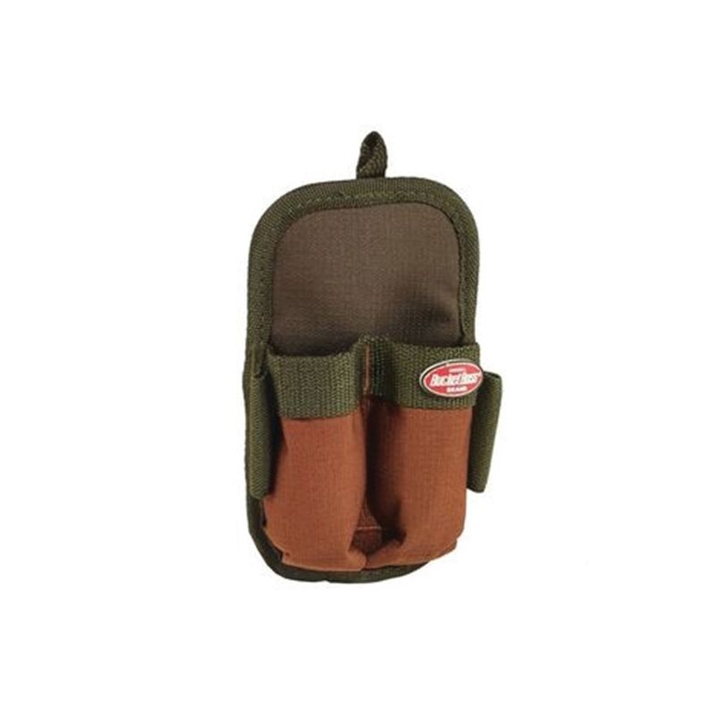 Bucket Boss 54180 Double-Barrel Sheath, 2-Pocket, Poly Ripstop Fabric, Brown/Green, 4 in W, 7 in H, 1-1/2 in D Brown/Green