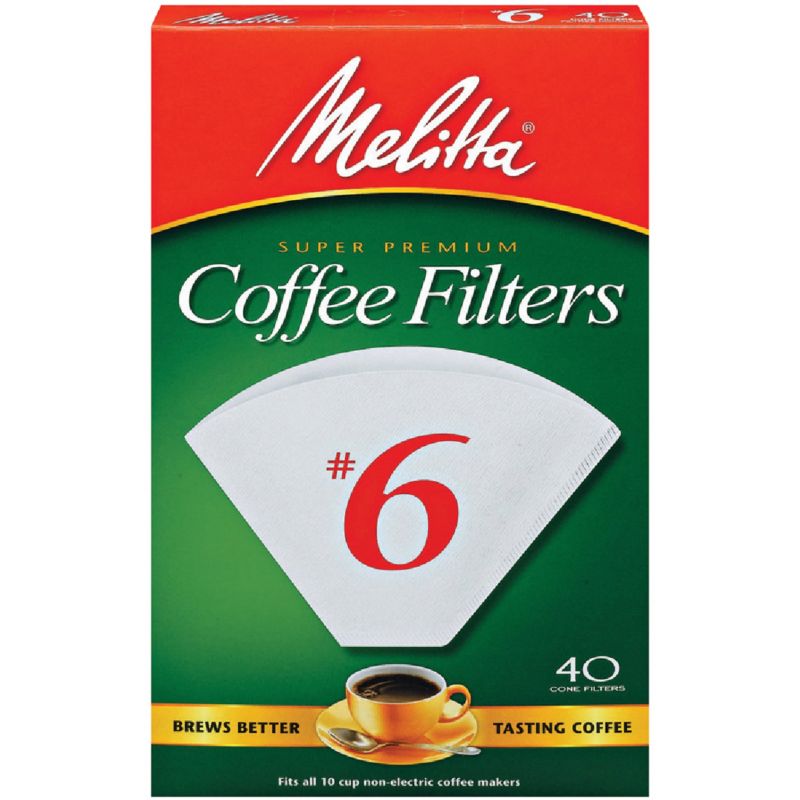 Melitta #6 Cone Coffee Filter 8 To 12 Cup, White