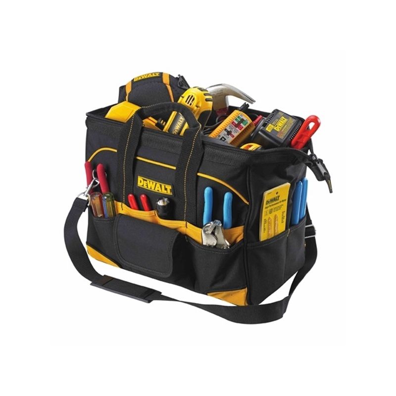 CLC DG5543 Tradesman&#039;s Tool Bag, 16 in W, 8 in D, 16 in H, 33-Pocket, Polyester, Black/Yellow Black/Yellow