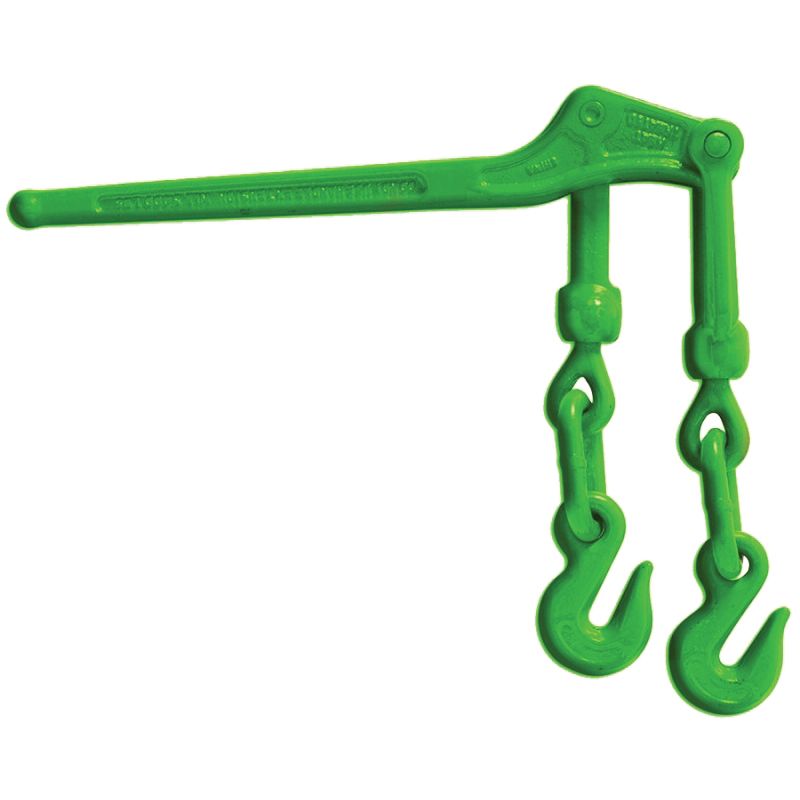 BARON LLB51638 Load Lever Binder, 5400 lb Working Load, 5/16 to 3/8 in Chain/Rope, 4.72 in L Take Up, Green Green