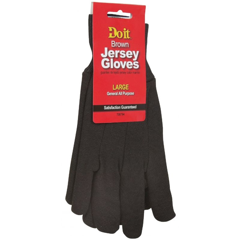 Do it Best Jersey Work Glove L, Brown