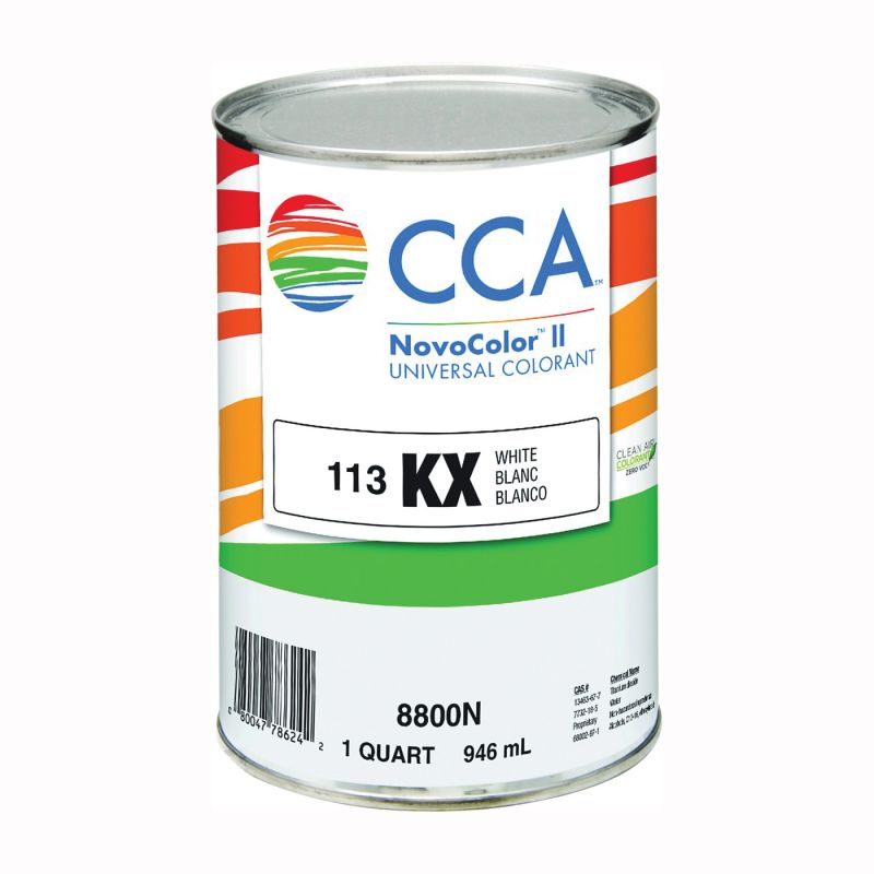 CCA NovoColor II Series 076.008800N.005 Universal Colorant, White, Liquid, 1 qt White