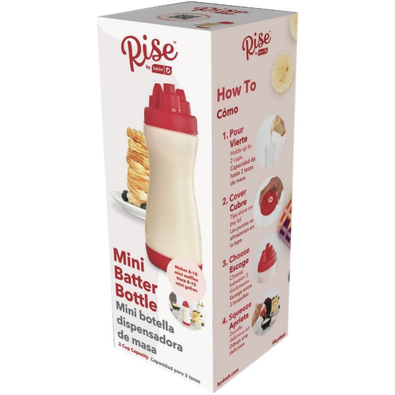 Rise By Dash Mini Batter Bottle 2 Cup, Clear