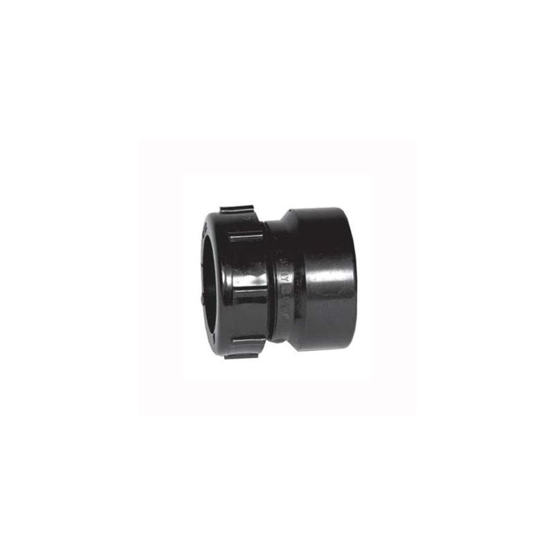 IPEX 027321 Trap Pipe Adapter, 1-1/2 in, Female x Hub x Plastic Nut, ABS, Black Black