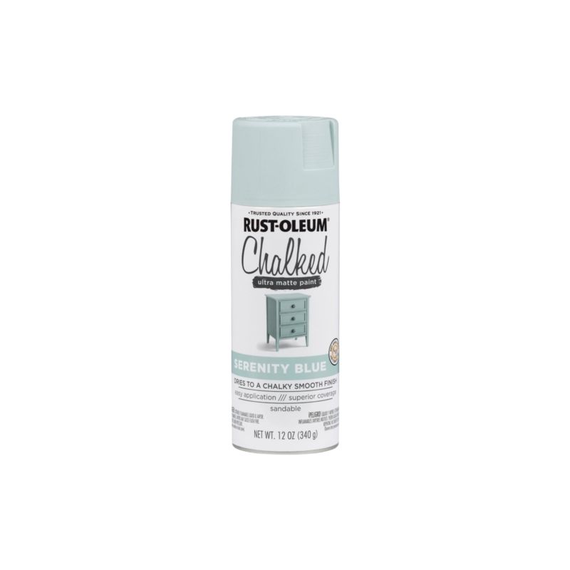 Buy Rust-Oleum 302595 Chalk Spray Paint, Ultra Matte, Serenity Blue, 12 oz,  Can Serenity Blue