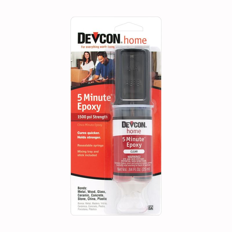 Devcon 20845 Epoxy Anchoring Adhesive, Amber, Liquid, 0.84 oz, Syringe Amber