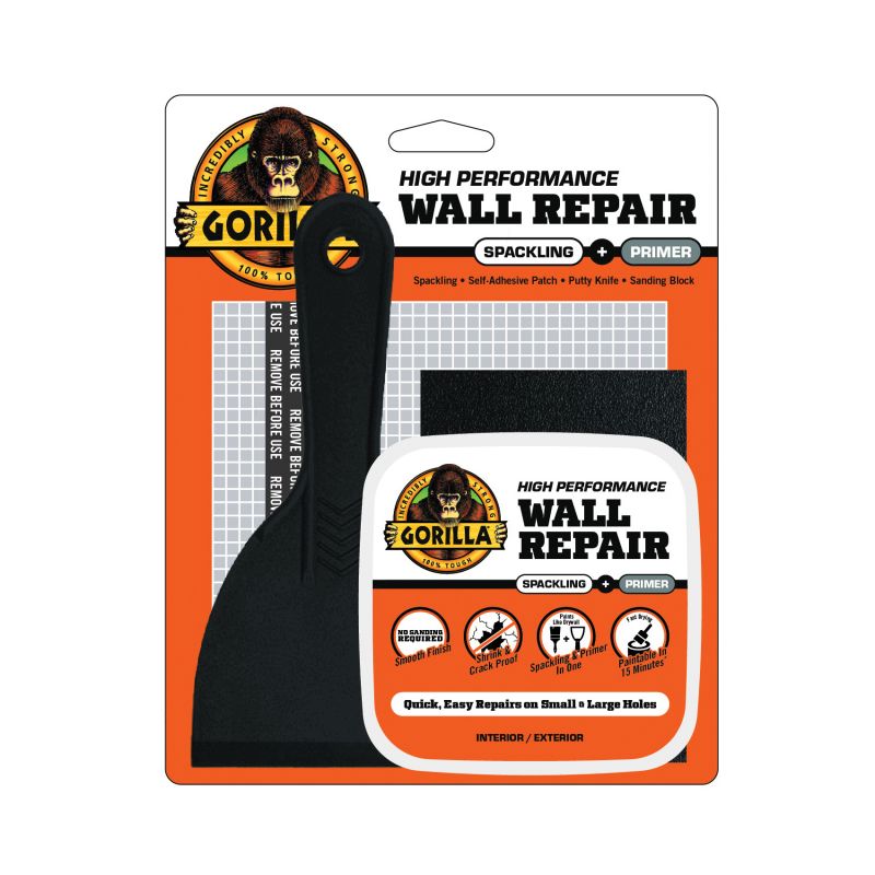 Gorilla 103959 High-Performance Wall Repair Kit, Semi-Solid, Off-White Off-White (Pack of 4)