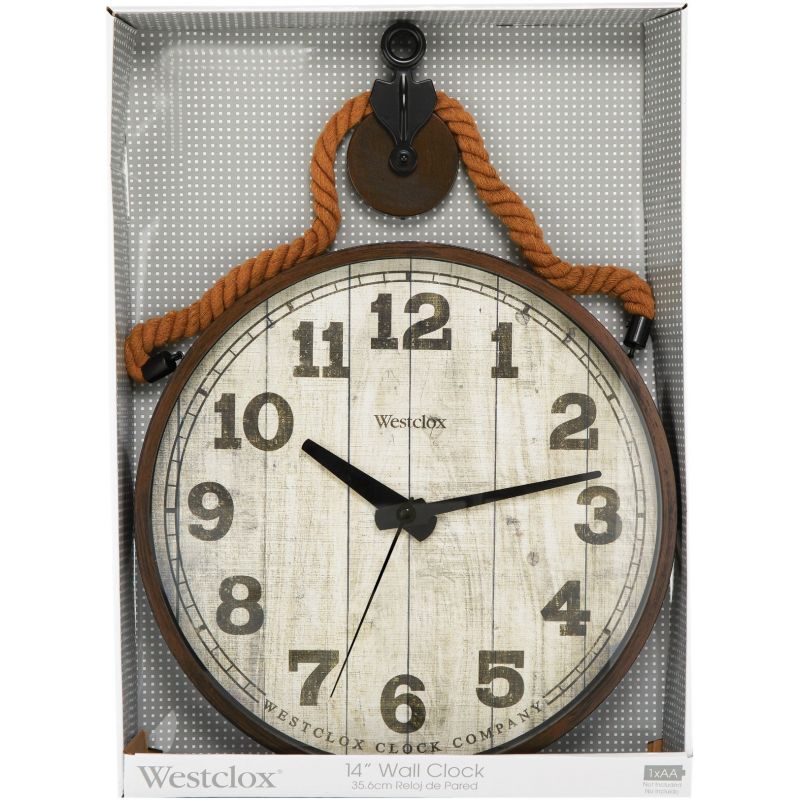 Westclox Wall Clock with Rope &amp; Pulley