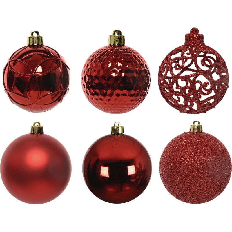 Decoris Shatterproof Bauble Christmas Ornament Christmas Red