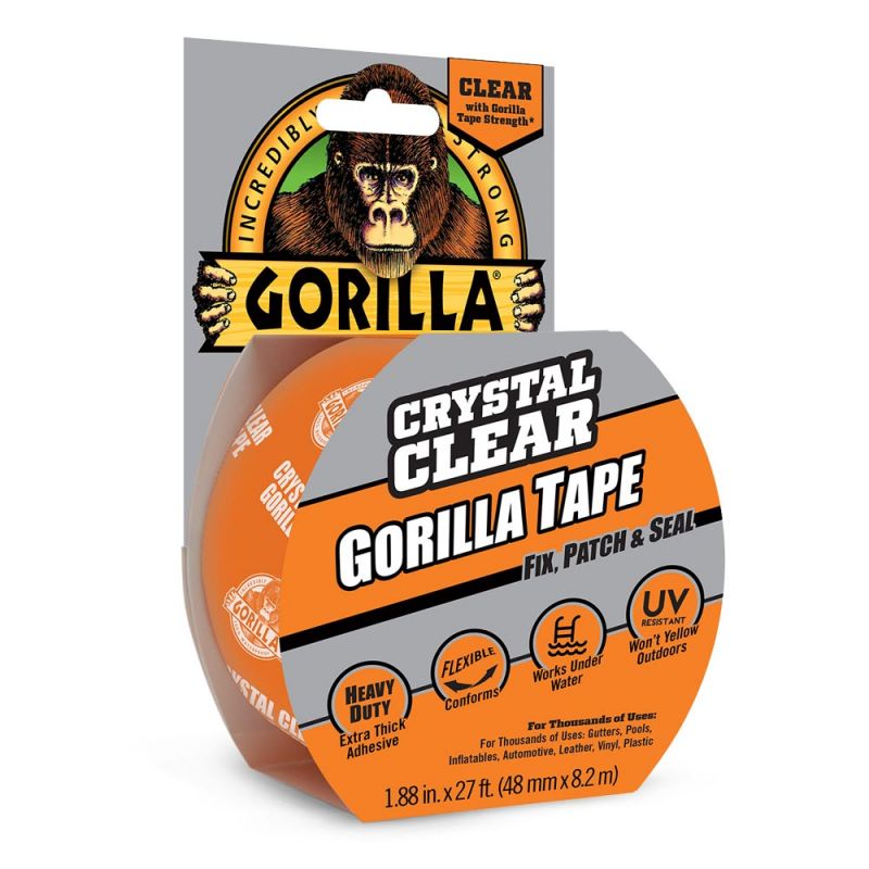 Gorilla 6127002 Tape, 9 yd L, 1-7/8 in W, Clear Clear