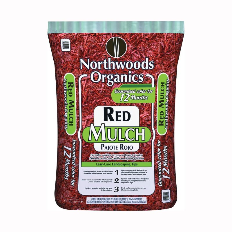 Northwoods Organics WNW03250 Decorative Mulch, Red Bag Red