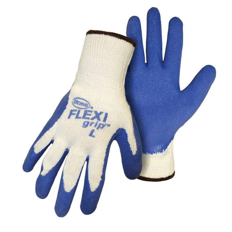 Boss 8426L-3 String Gloves, L, Flexible Knit Wrist Cuff, Cotton/Poly/Latex, Blue L, Blue