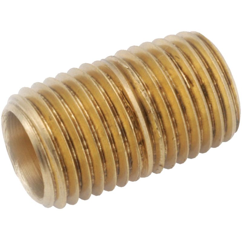 Anderson Metals Red Close Brass Nipple 1/4&quot; X Close