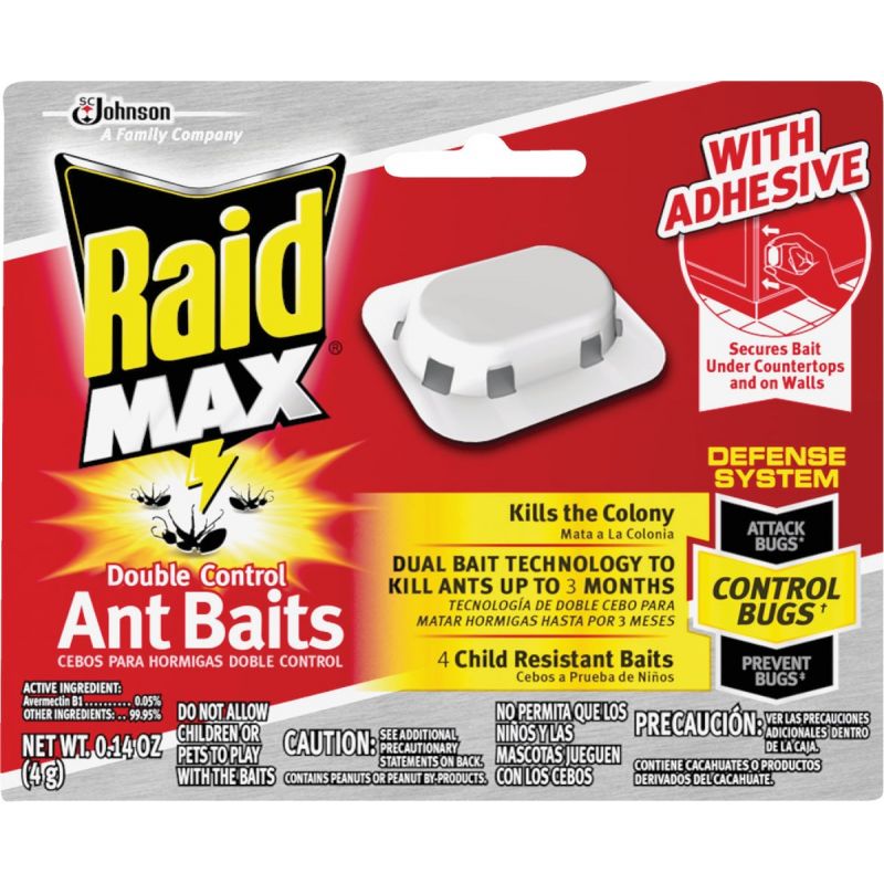 Raid Max Double Control Ant Bait 0.14 Oz., Bait Station