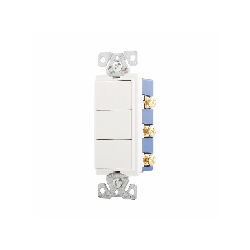 Eaton Wiring Devices 7729V-SP Combination Switch, 15 A, 120/277 V, SPST, Back Wire, Side Wire Terminal, Ivory Ivory