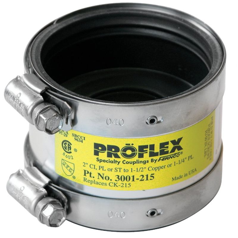 Proflex PVC Shielded Coupling to Copper 2 In. X 1-1/2 In.