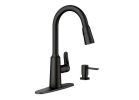 Moen Edwyn 87028 Series 87028BL Pull-Down Kitchen Faucet, 1.5 gpm, 1-Faucet Handle, 1, 4-Faucet Hole, Metal, Matte Black