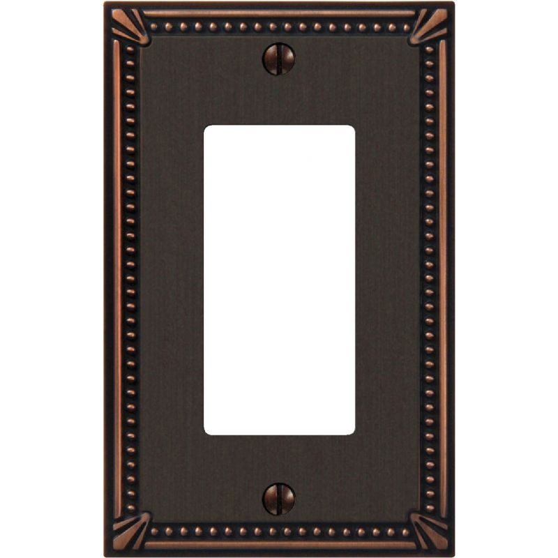 Amerelle Imperial Bead Cast Metal Rocker Decorator Wall Plate Aged Bronze