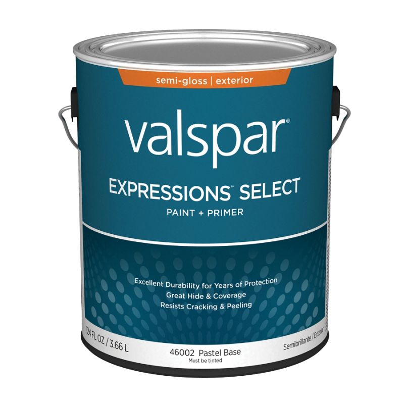 Valspar Expressions Select 4600 07 Latex Paint, Acrylic Base, Semi-Gloss Sheen, Pastel Base, 1 gal Pastel Base