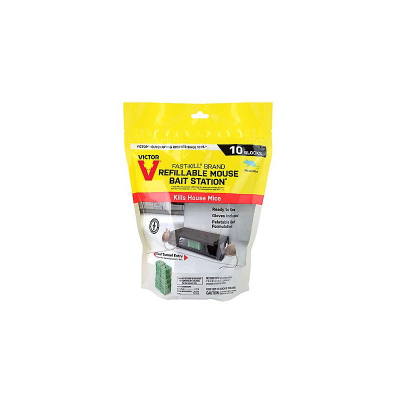 Victor Fast-Kill M922 Mouse Bait Station, 2 -Opening, Plastic