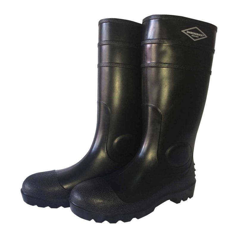Diamondback L-G06B12 Knee Boots, 12, Black, PVC Upper 12, Black, Slip-On