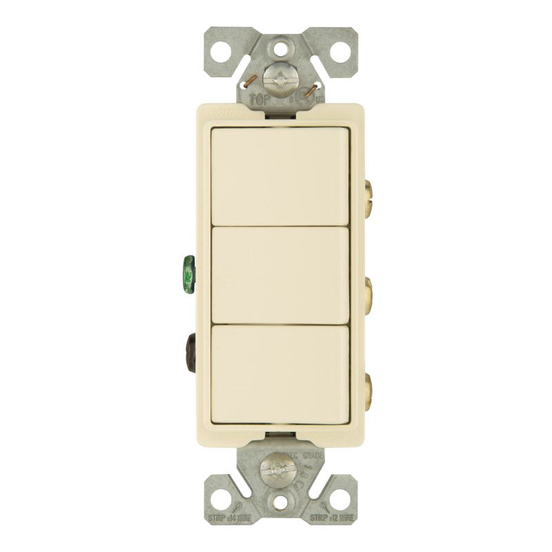 Eaton Cooper Wiring 7729LA-SP Combination Switch, 1 -Pole, 15 A, 120/277 V, Light Almond Light Almond