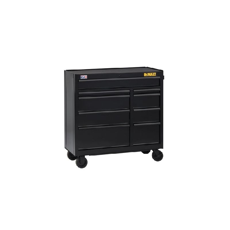 DeWALT DWST24190 Rolling Tool Cabinet, 15,498 cu-in, 26-1/2 in OAW, 40-1/2 in OAH, 18 in OAD, Steel, Black, 9-Drawer Black