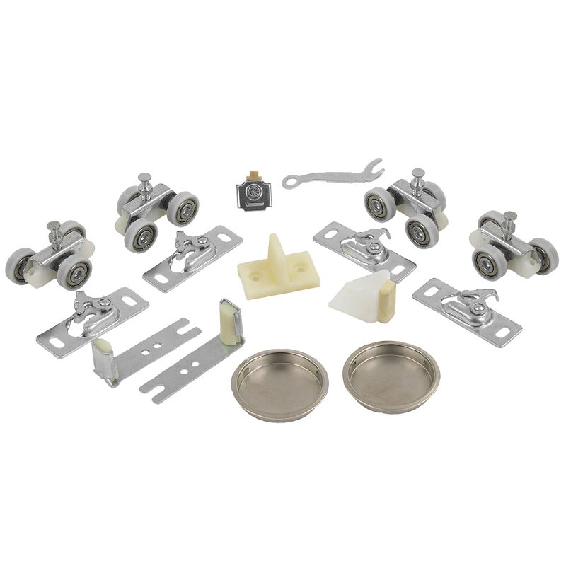 RENIN BP831BB-07200-AL Hardware and Track Set, 72 in L Track, Aluminum, For: Bypass Door