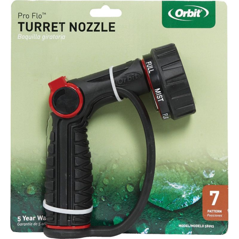 Orbit Pro Flo Thumb Control Multi-Pattern Nozzle Black
