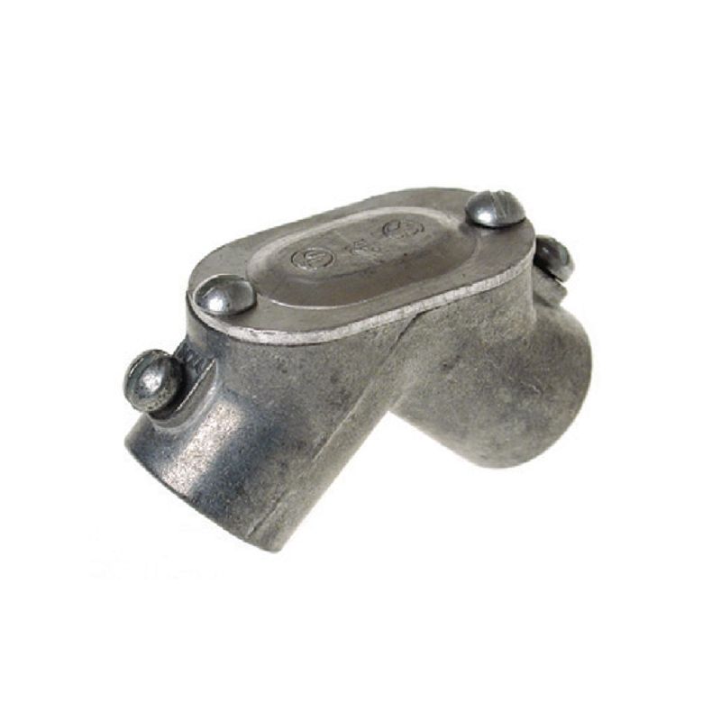 Hubbell PEEE075R1 Pull Elbow with Gasket, 90 deg Angle, 3/4 in, Zinc, Gray Gray