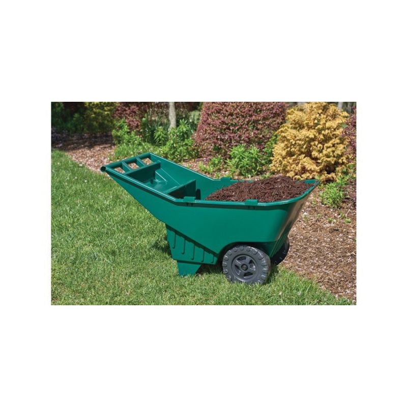 Rubbermaid FG370612714 Roughneck Lawn Cart, 200 lb, Wheelbarrow Wheel, Ergonomic Handle, Green Green