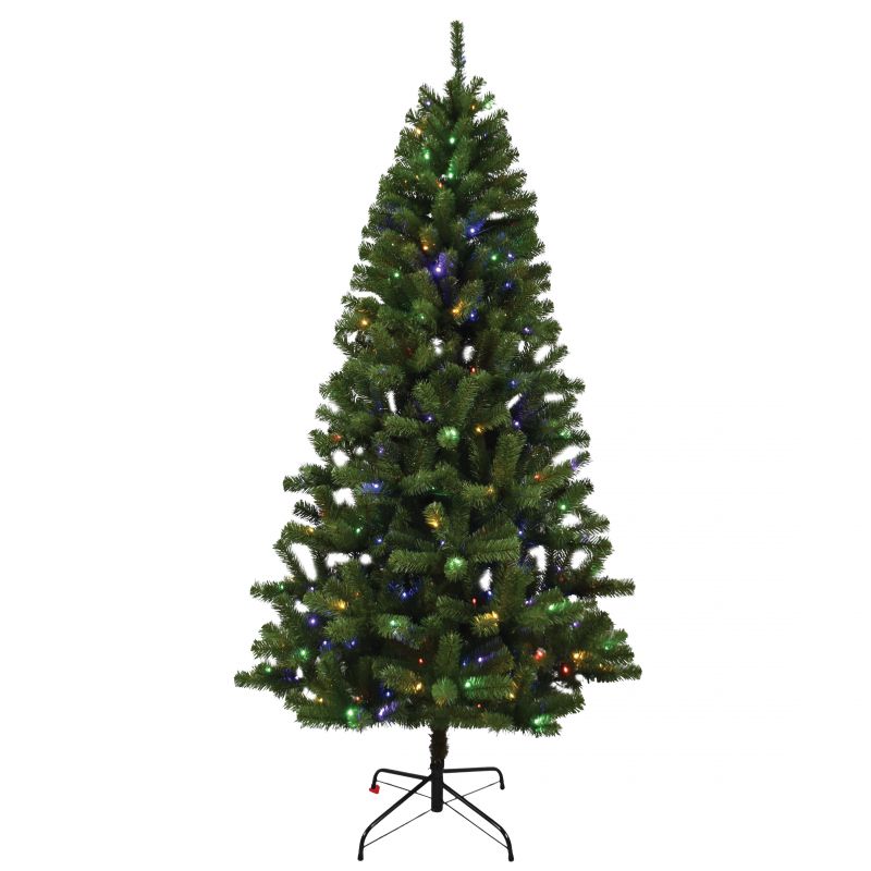 Santas Forest 10973 Christmas Tree, 7 ft H, Douglas Fir Family, CUL Adapter, Mini LED Bulb, White Light