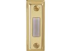 IQ America Rectangular Design Lighted Doorbell Push-Button Polished Brass