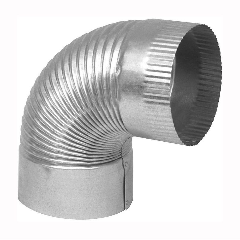 Imperial GV0327-C Corrugated Elbow, 6 in Connection, 30 Gauge, Galvanized