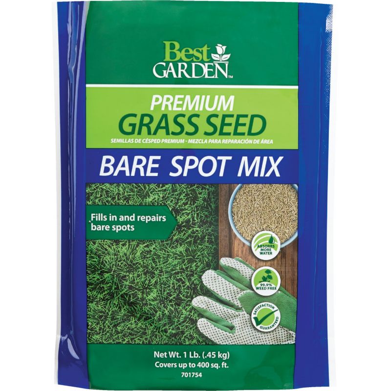 Best Garden Premium Bare Spot Grass Seed 1 Lb., Medium Texture, Very Dark Green Color