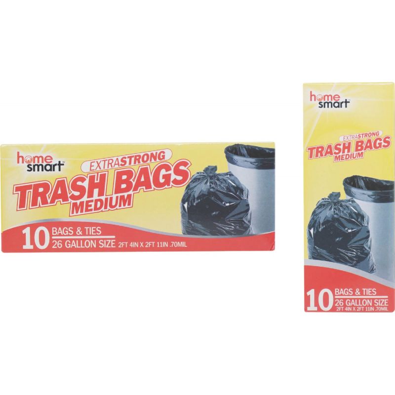 Home Smart Trash Bag 26 Gal., Black (Pack of 12)