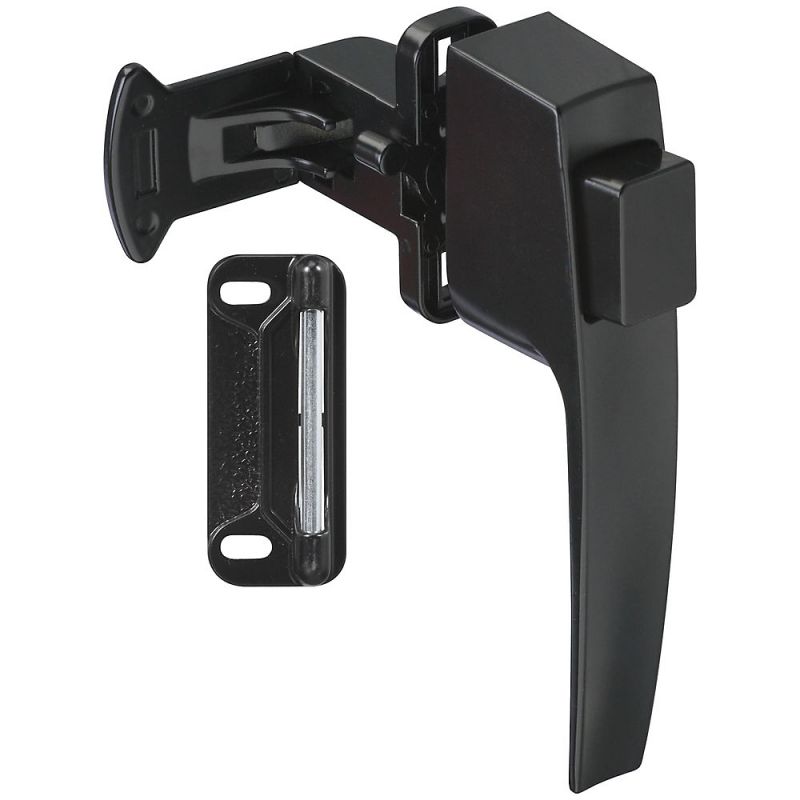 National Hardware V1326 Series N178-392 Pushbutton Latch, Zinc, 5/8 to 2 in Thick Door Black