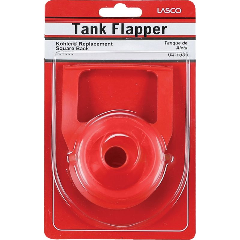 Lasco Square Back Toilet Flapper with Chain 4.5 In. L X 3.4 In. W X 2.0 In. H, Red