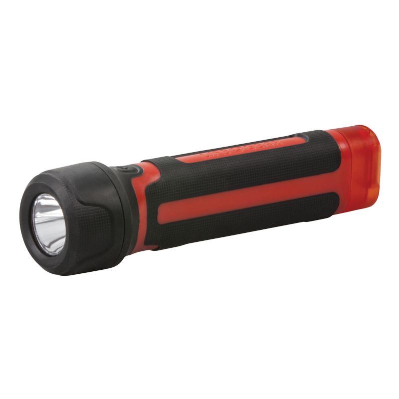 Dorcy 46-3762 Handheld Flashlight, AA Battery, LED Lamp, 120 Lumens Lumens, 120 hr Run Time, Black/Red Black/Red