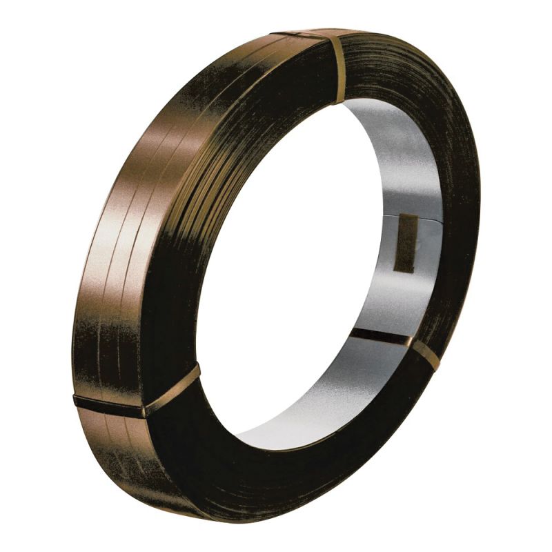 TransTech Signode ST-SSM85207 Regular-Duty Strapping Coil, 1710 ft L, 3/4 in W, 0.023 Thick Material, Steel, Brown Brown