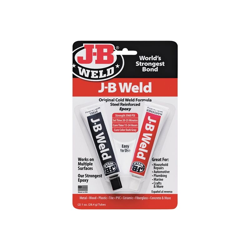 J-B Weld 8265S Cold Weld Epoxy, Dark Gray, Solid, 2 oz, Tube Dark Gray